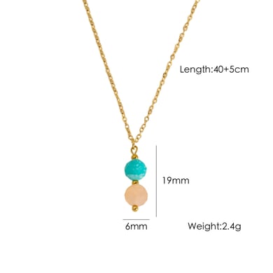 Collane con ciondolo da donna in acciaio inossidabile con perline eleganti della serie Simple h5 