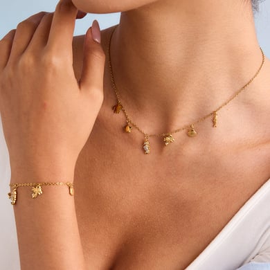 Collier avec pendentif coquillage en acier inoxydable doré pour femme, 1 pièce h5 Image4