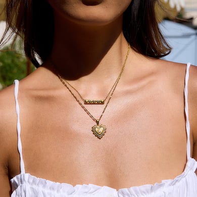 1 Piece Elegant Heart Stainless Steel Gold Color Women's Pendant Necklaces h5 Picture5