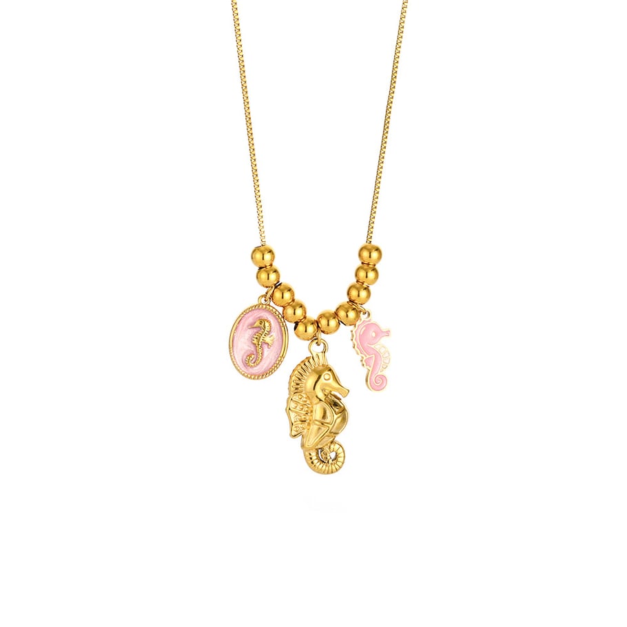 1 Piece Romantic Series Elegant Heart Stainless Steel Gold Color Women's Pendant Necklaces 