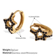EH1089BKG Orecchini piccoli in oro con diamanti neri Immagine5