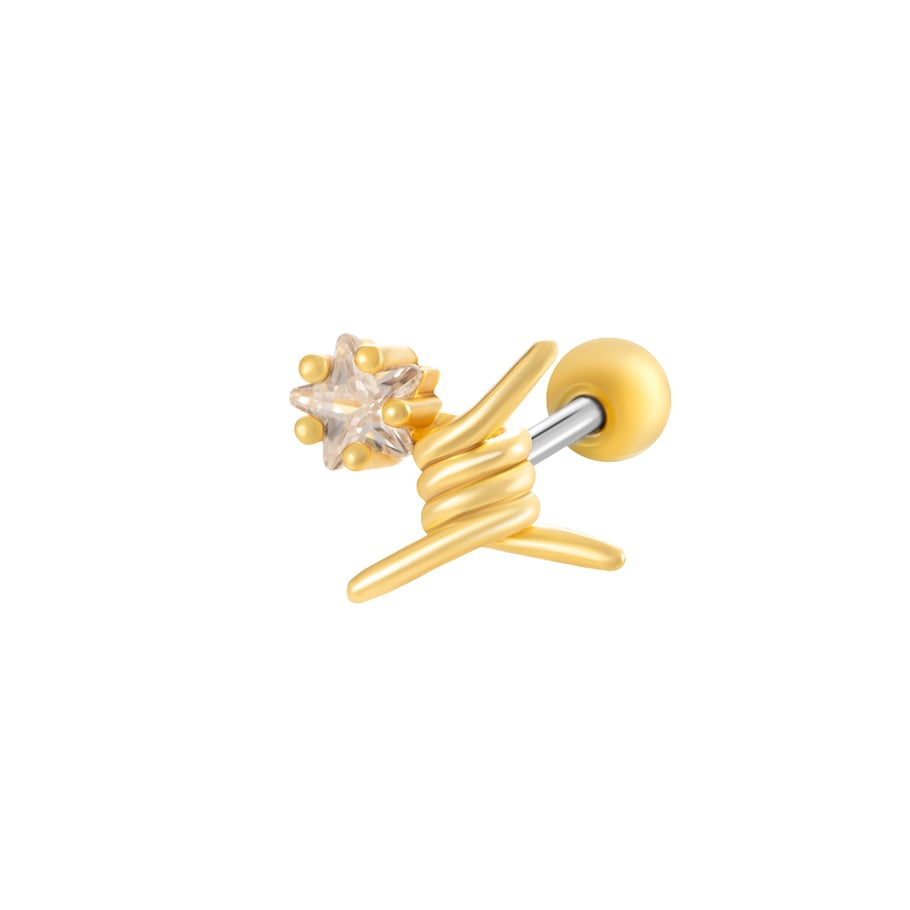 Pendientes de perforación clásicos de acero de titanio y circonita con diseño de reloj de arena para mujer de 1 pieza 