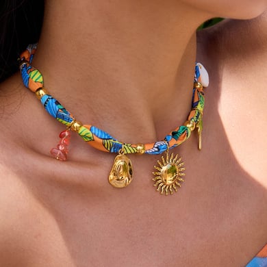 1 Piece Tropical Style Stainless Steel Gold Color Women's Pendant Necklaces h5 Picture5