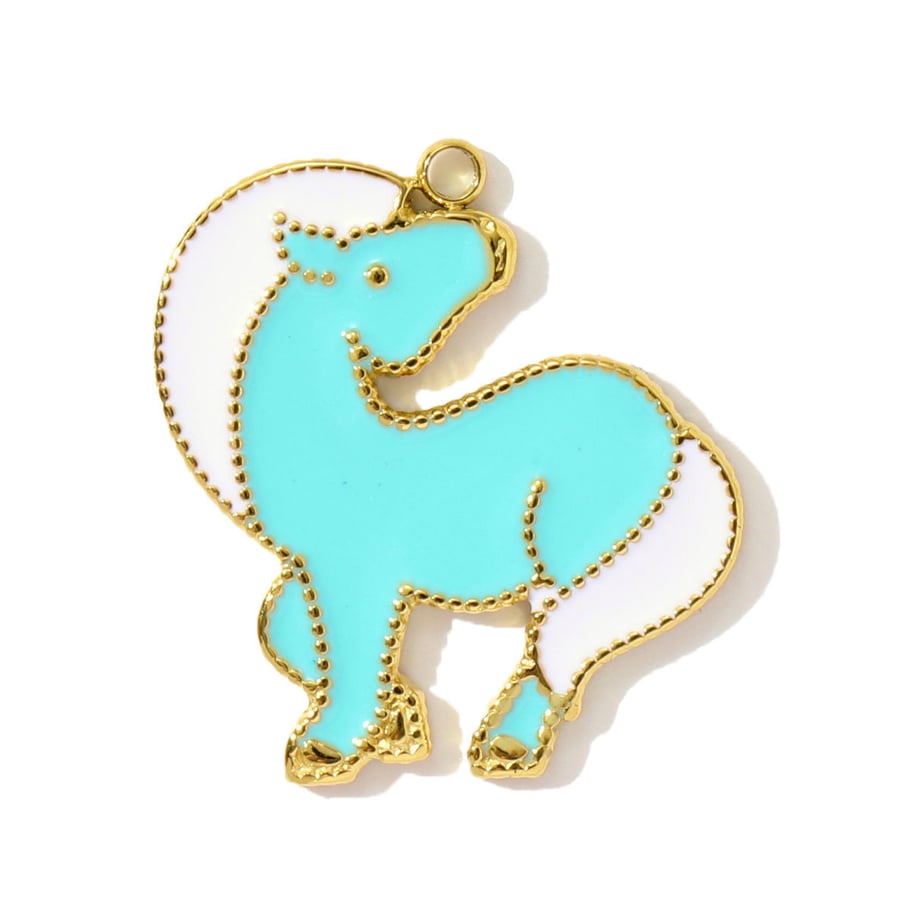1 Stück Simple Series DIY Pony Edelstahl Goldfarben Damenanhänger 