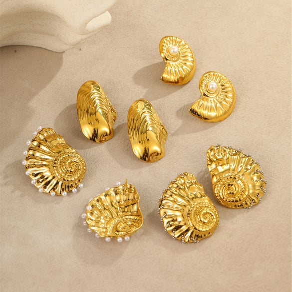 Urlaubsschildkröte Edelstahl Goldfarben Damen Ohrstecker 2