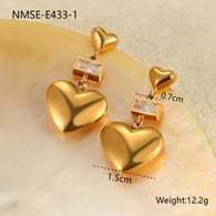 NMSE-E433-1 Dikdörtgen zirkonyum küpeler Resim6