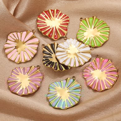 1 Stück DIY Blumen Edelstahl Damen Anhänger h5 Bild3
