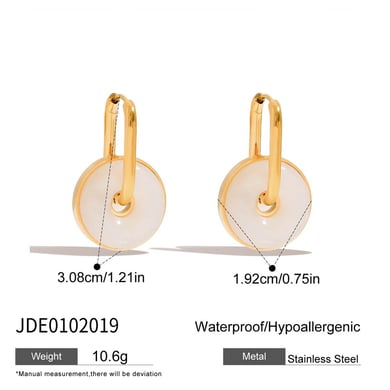 1 par de elegantes pendientes de aro anulares de acero inoxidable color dorado para mujer h5 Imagen2