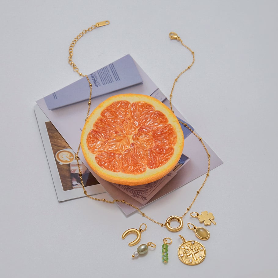 1 Stück DIY-Serie Persönlichkeit Kleeblatt Edelstahl Gold Farbe Damen Anhänger Halsketten Bild7
