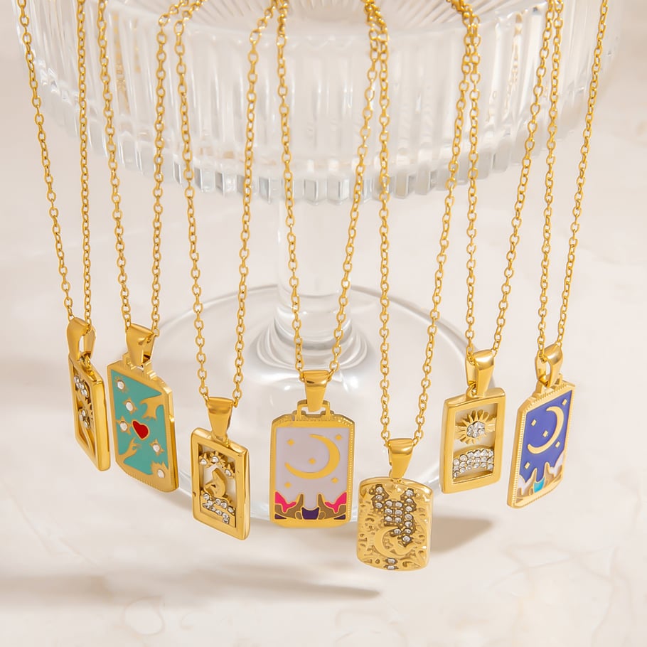 1 Piece Stainless Steel Tarot Pendant Necklace Picture3