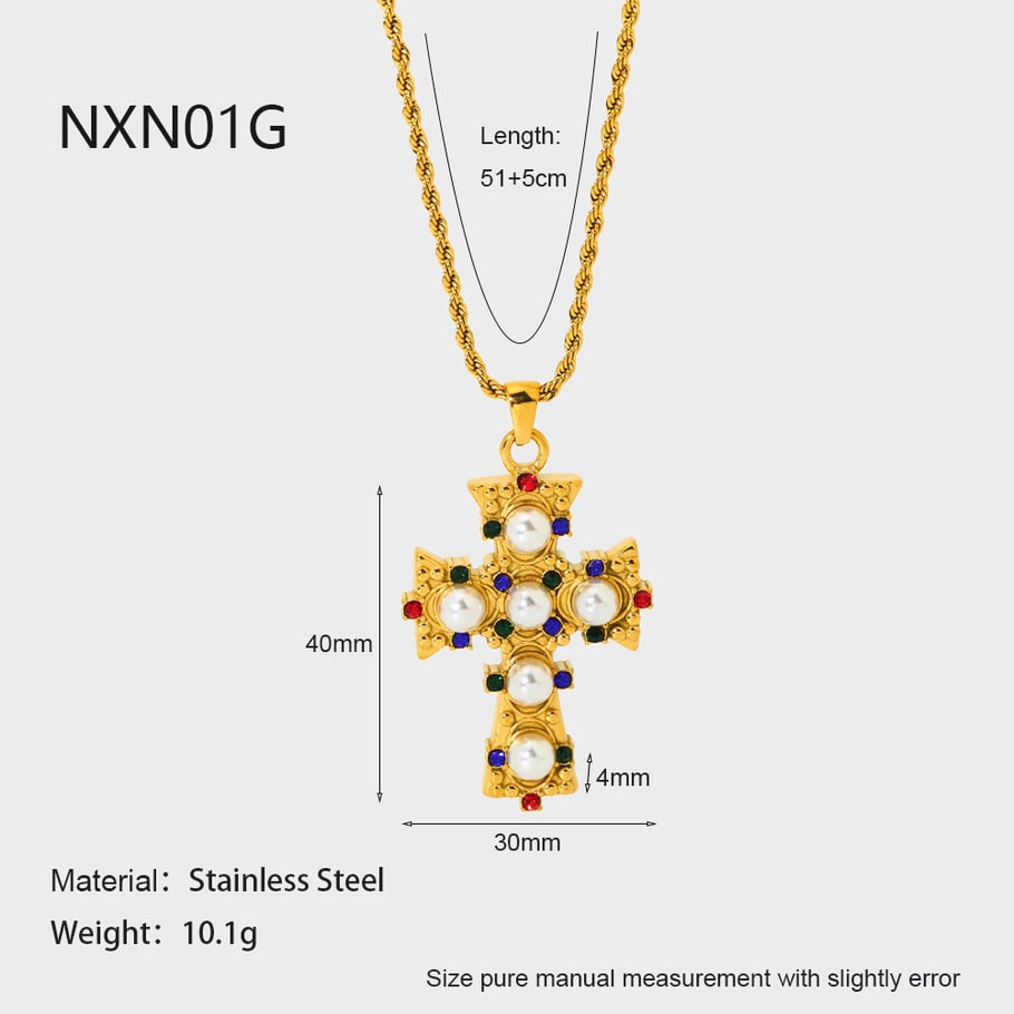 Ethnic Series Ethnic Cross Stainless Steel Unisex Pendant Necklaces