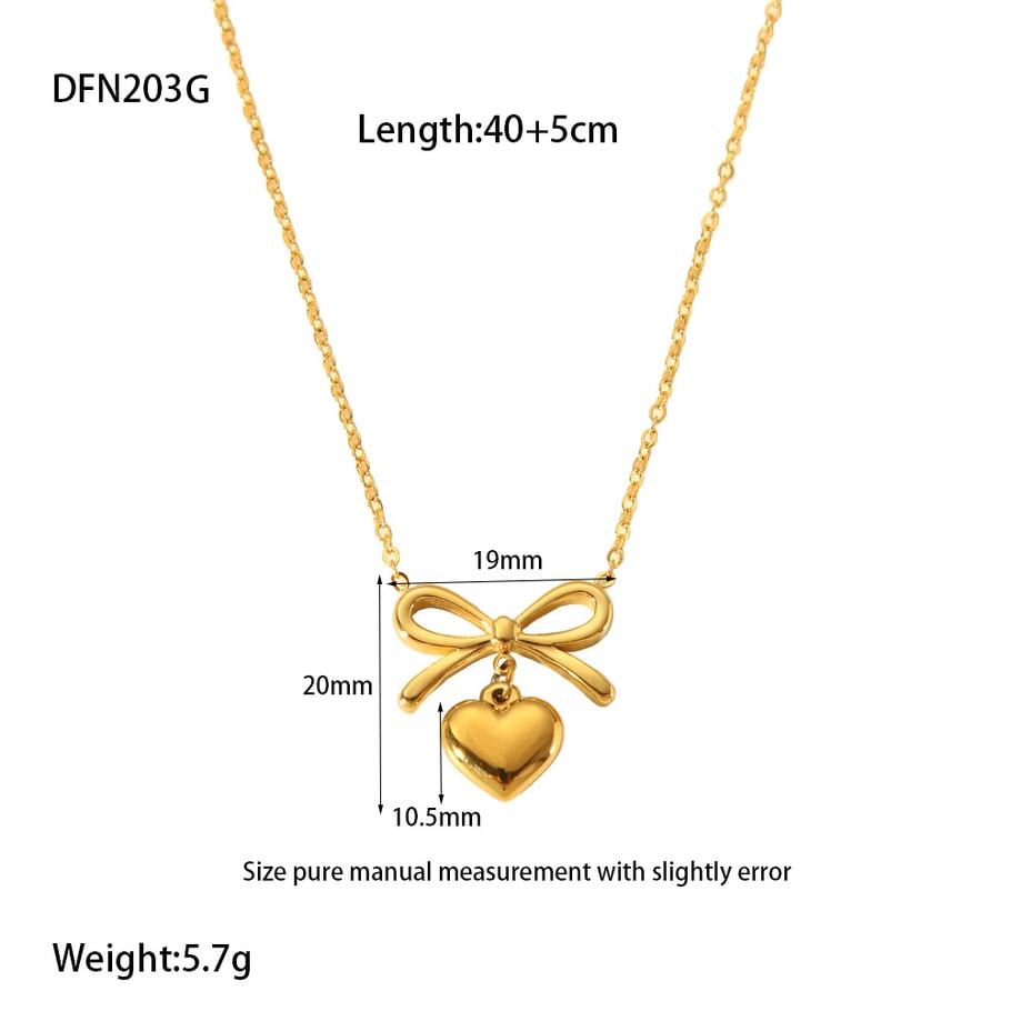 Collares colgantes de acero inoxidable color dorado con forma de corazón para mujer 