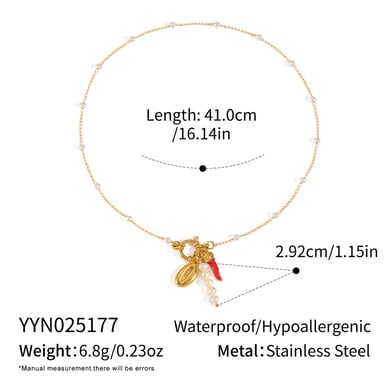 1 Piece Chili Charm Stainless Steel Gold Color Pendant Necklace h5 