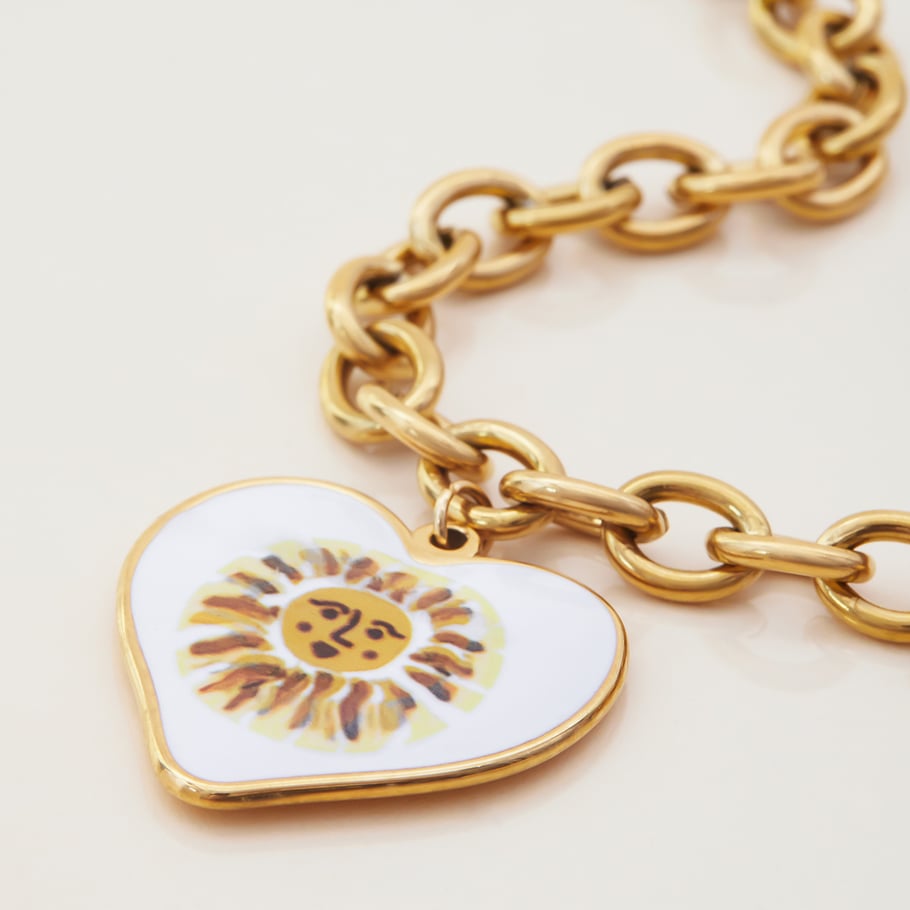 1 Piece Classic Series Paint Sun Stainless Steel Gold Color Women's Pendant Necklaces Picture6