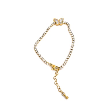 1 stuk bloem roestvrij staal goudkleurige bedelarmband h5 