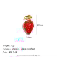 Pendentif fraise en forme de goutte d&#39;huile - Or Image26
