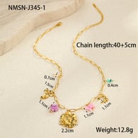 NMSN-J345-1 Altın Çiçek Kolye 