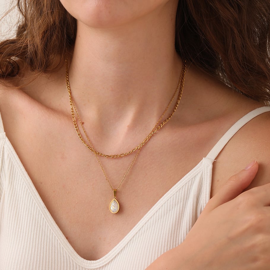 Simple Series Elegant Droplet Stainless Steel  Women's Pendant Necklaces Picture2