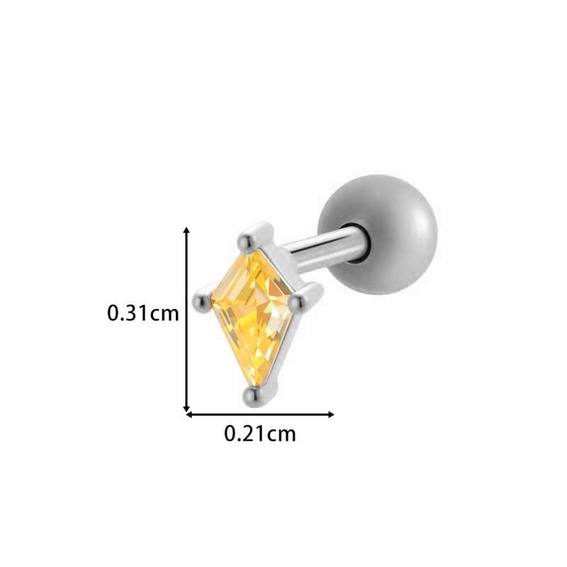 1 Piece Heart Shape Copper Gold Color Zircon Women's Piercings Earrings Picture2