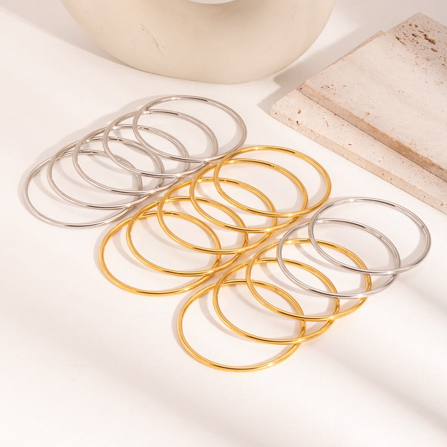 Braccialetti casual in acciaio inossidabile color oro Immagine4