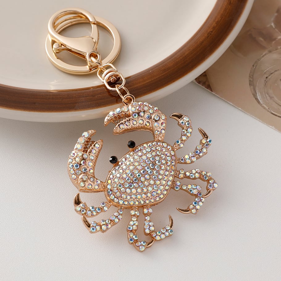 1 Piece Crab Alloy Keychain 
