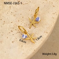 NMSE-J343-1 Pendientes de estrella de mar grande 