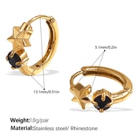 EH1127BKG Creolen aus Gold mit schwarzen Diamanten Bild6