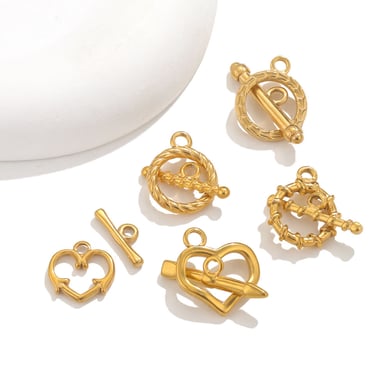 1 stuk creatieve DIY OT-clip roestvrij staal goudkleurige sieraden sluitingen h5 Afbeelding4