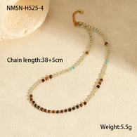 NMSN-H525-4 Tigerauge Perlen Halskette Bild4