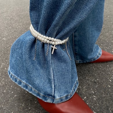 Kruishanger met kralen en enkelbandje voor jeans h5 Afbeelding4