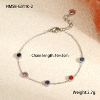 NMSB-G3110-2 Stahlarmband mit farbigen Diamanten Bild9