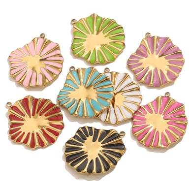 1 Stück DIY Blumen Edelstahl Damen Anhänger h5 Bild5