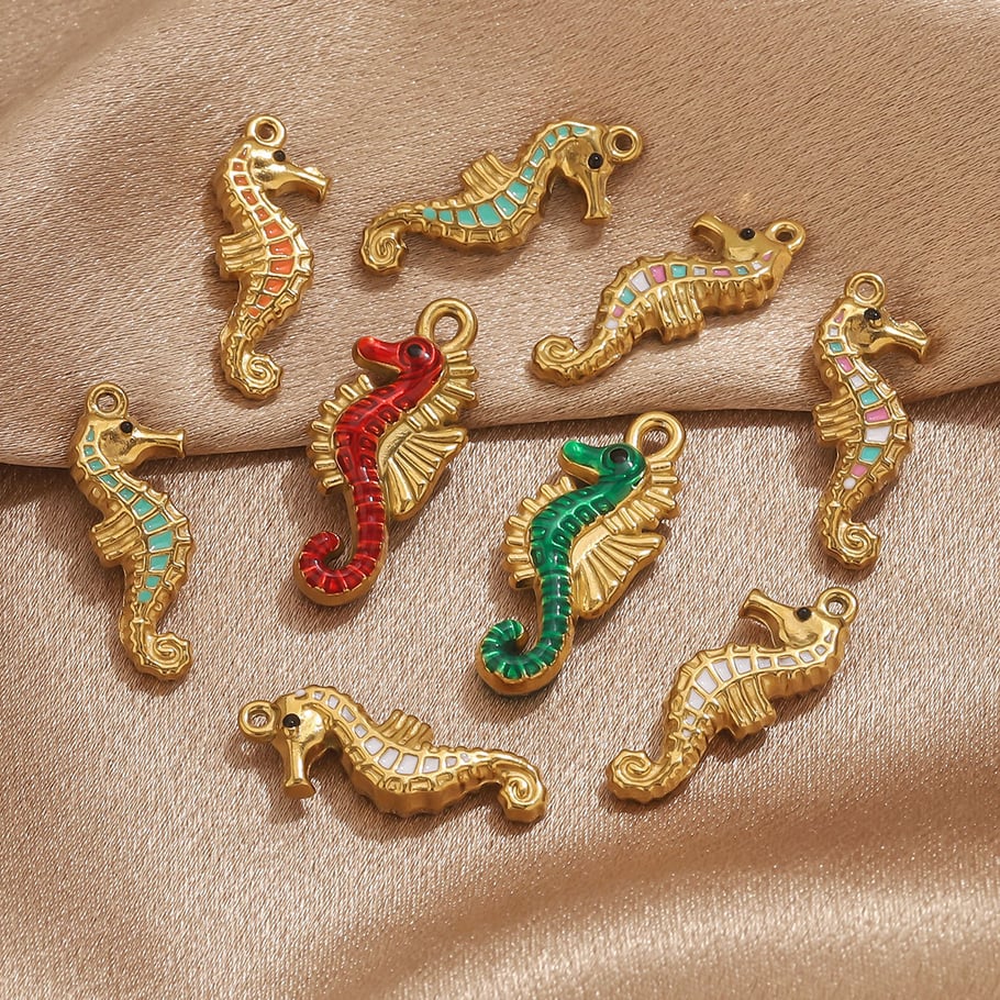 1 Piece Sea Horse Stainless Steel Gold Color Women's Pendants h5Picture3