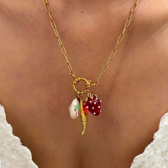 1 Piece Fruit Stainless Steel Gold Color Pendant Necklace