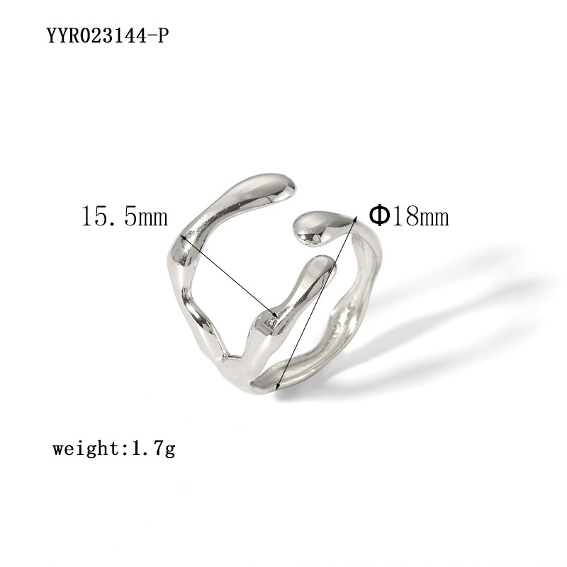 Bague minimaliste en acier inoxydable couleur or 1 pièce 