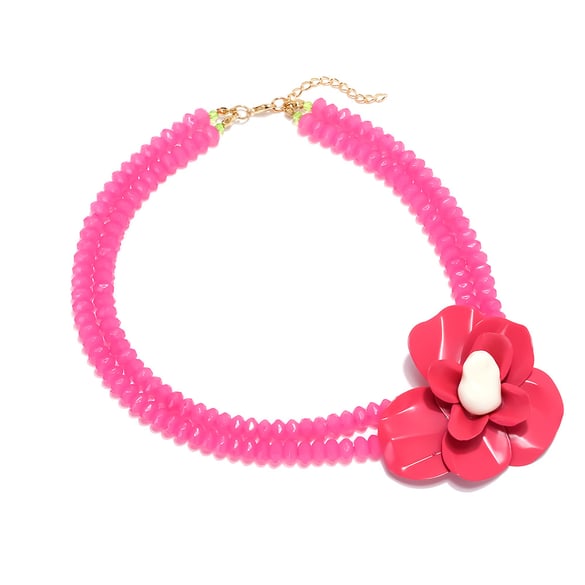 1 Piece Sweet Flower Beaded Necklaces 2