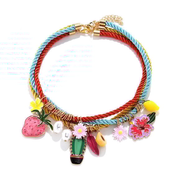 1 Set Sweet Fruit Rope Layered Necklaces 2