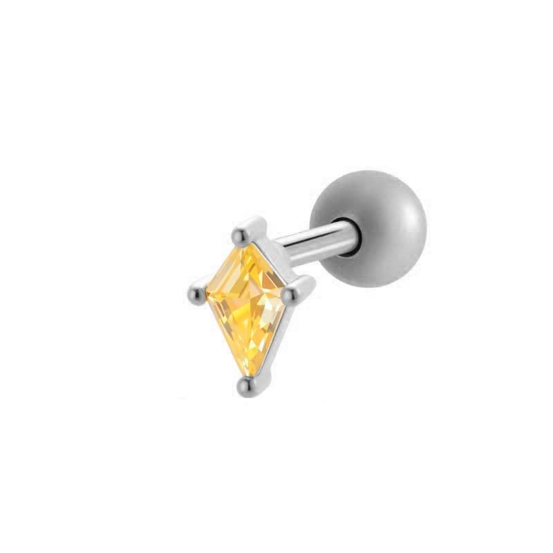 1 Piece Heart Shape Copper Gold Color Zircon Women's Piercings Earrings 