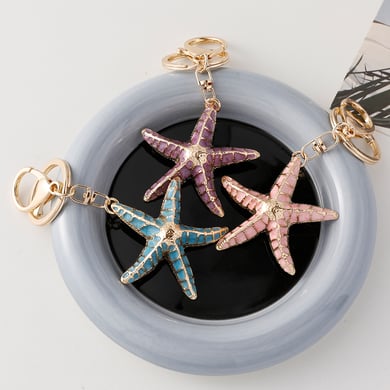 1 Piece Starfish Alloy Keychain h5 Picture2