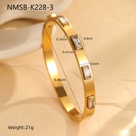 Pulsera de diamantes blancos de 3 filas NMSB-K228 Imagen8