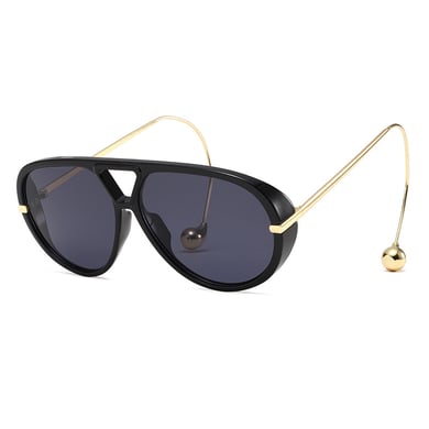 1 Paar Damen-Sonnenbrillen aus einfarbigem Metall der Simple Series Punk h5 