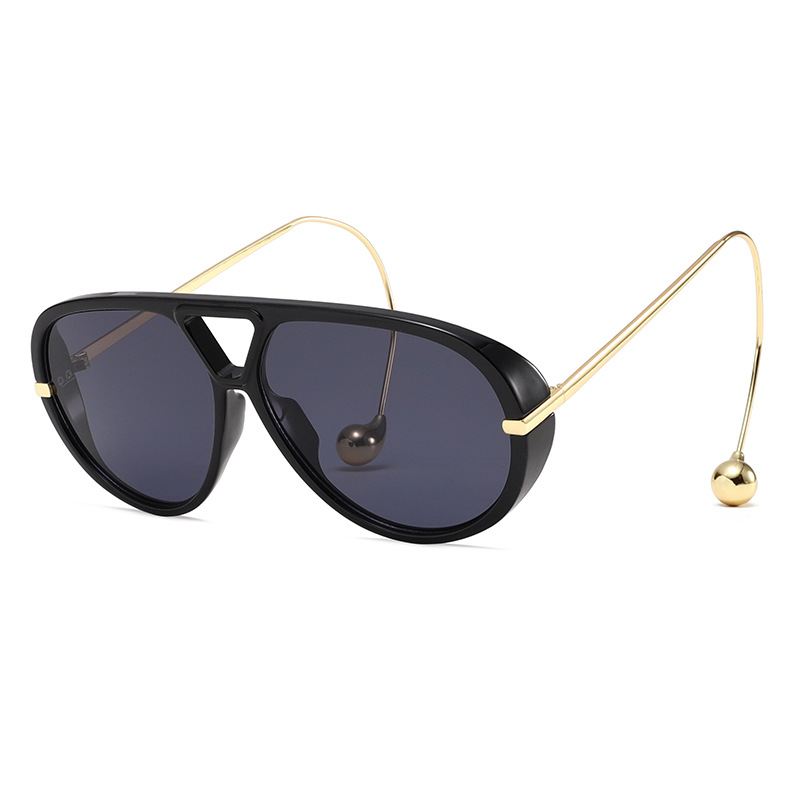 1 Paar Damen-Sonnenbrillen aus einfarbigem Metall der Simple Series Punk 