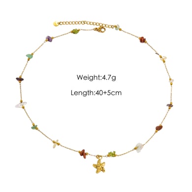 Collares de cuentas elegantes de acero inoxidable para mujer de la serie romántica h5 