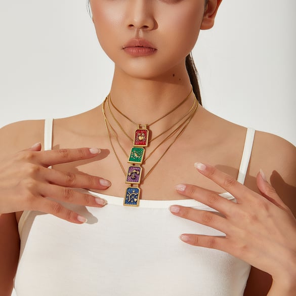 1 Piece Romantic Series Classic Geometric Stainless Steel Women's Pendant Necklaces 2