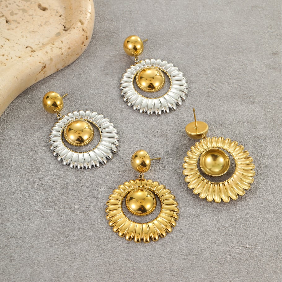 Luxurious Series Elegant Geometric Stainless Steel  Women's Dangle Earrings Picture2