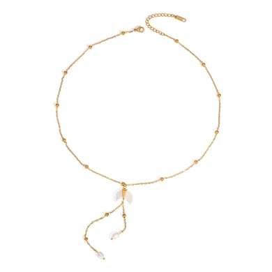 1 Stück Halsketten mit Mondanhänger aus Edelstahl in Goldfarbe h5 Bild5