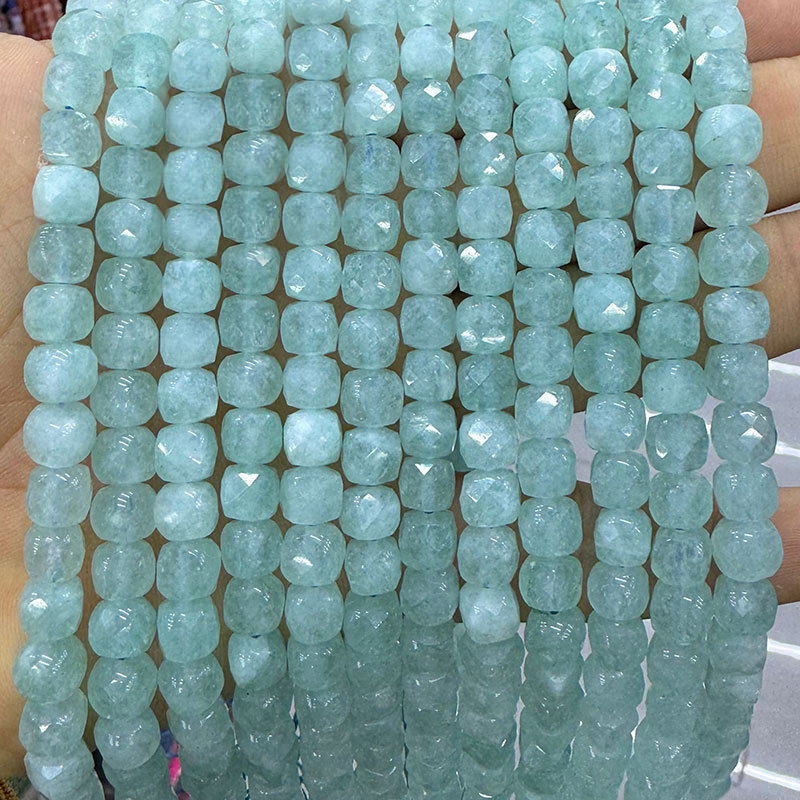 1 String Shining Series Daily Quadrate Natural Stone Jewelry Beads(DIA:8*8mm) h5Picture2