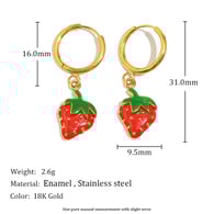 Boucles d&#39;oreilles pendantes en forme de goutte d&#39;huile de fruits d&#39;été - Or - 6 Image6