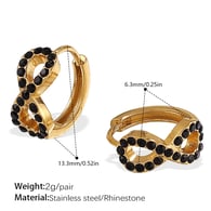 EH1154BKG Pendientes pequeños de diamantes negros Imagen9