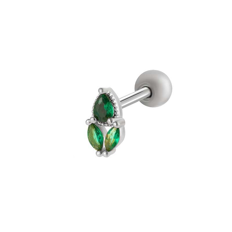 1 Piece Droplet Copper Zircon Women's Piercing Earrings